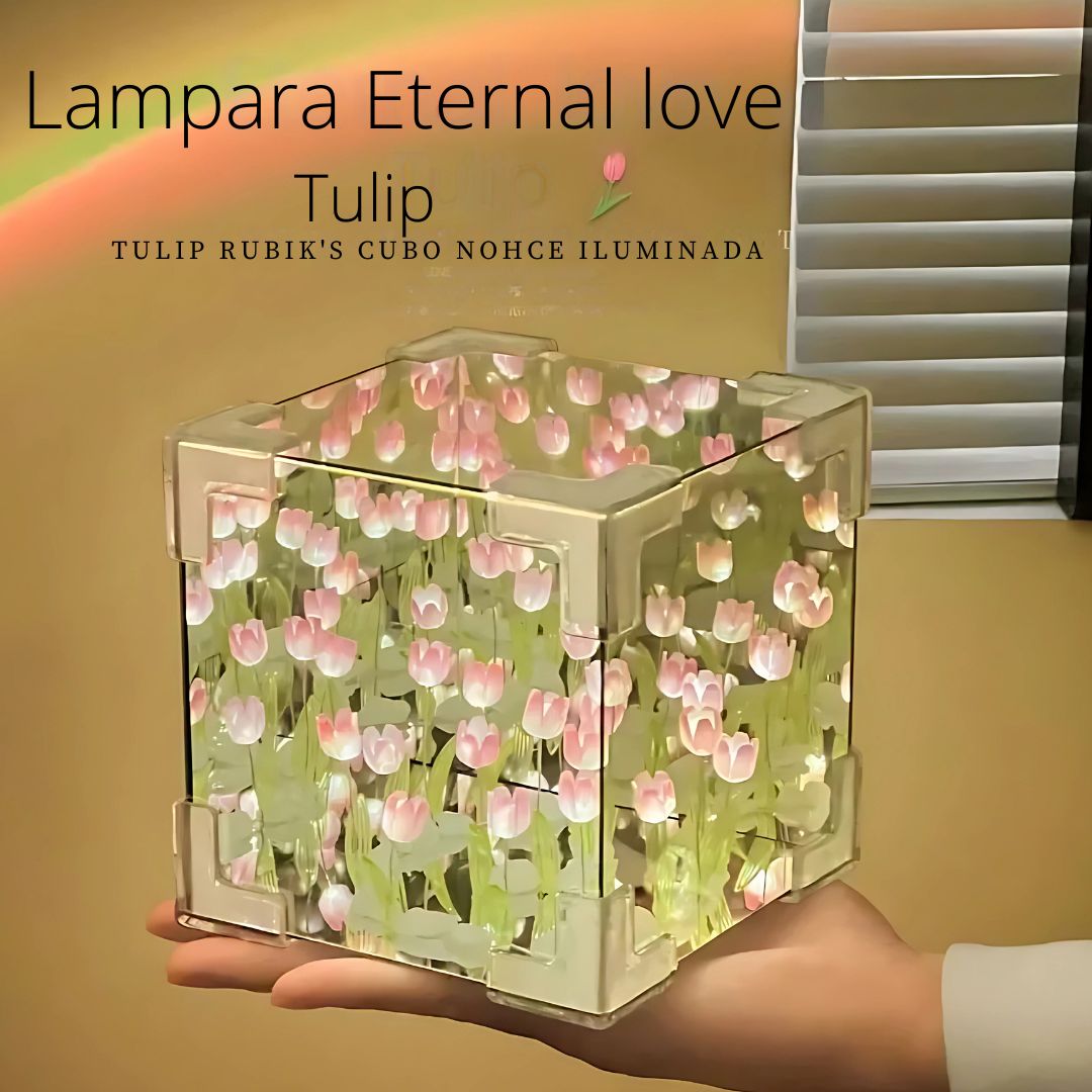 Lampara - Cubo Tulipanes Eternos