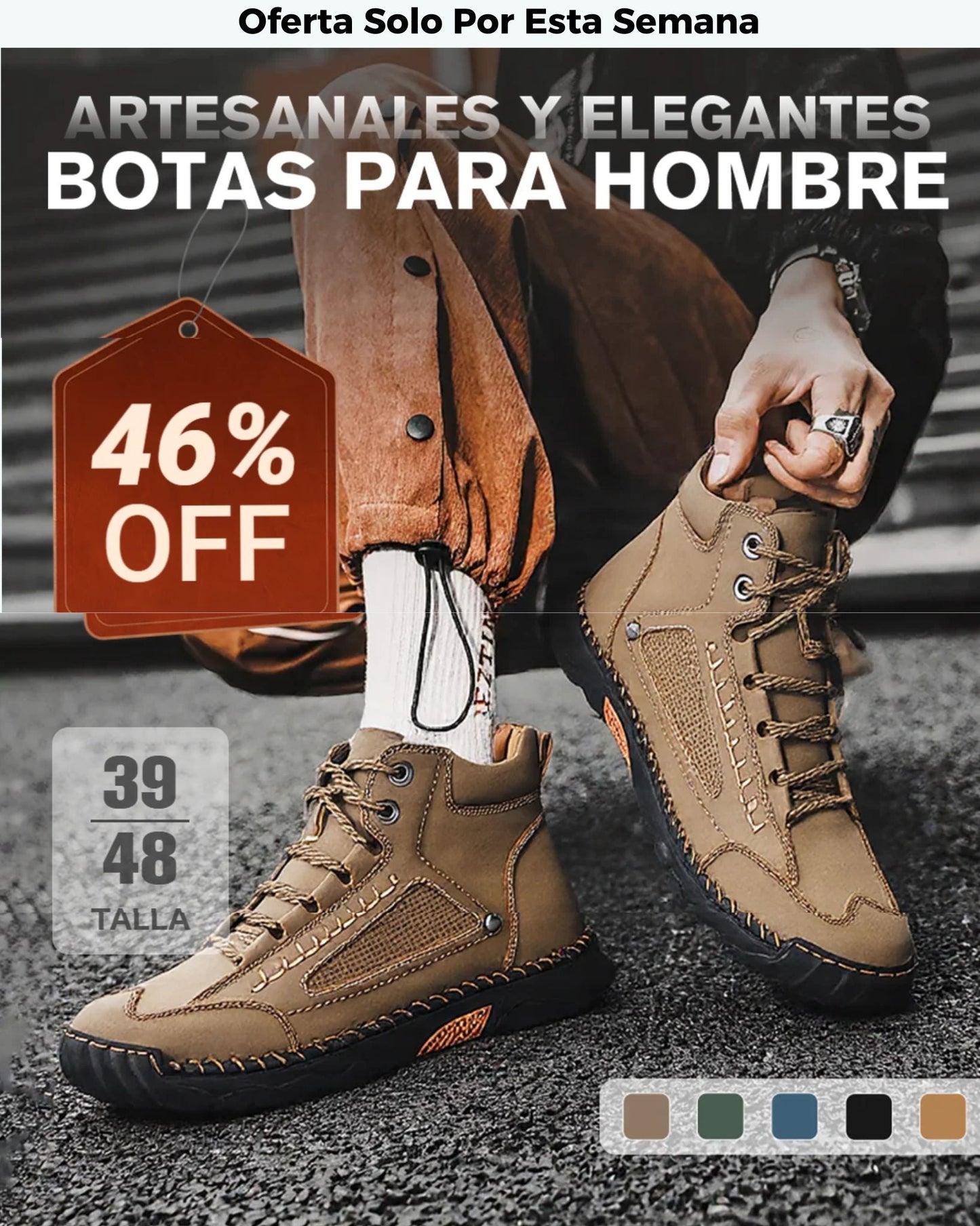Botas Artesanales Para Hombre Confort con 50% de Descuento