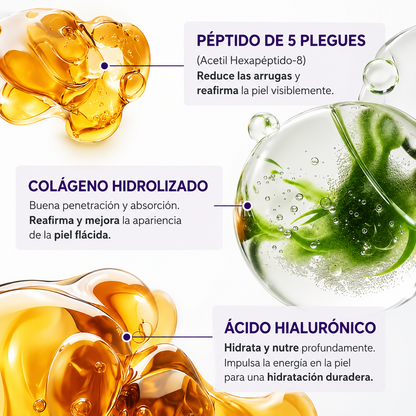 Crema de masaje para el cuello con rodillo 🧴 Colágeno y ácido hialurónico | Reafirma el cuello, reduce las arrugas y la papada